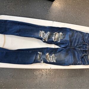American Eagle Outfitters Ripped Dark Blue Skinny Jeans